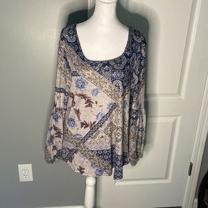 World Unity gray and blue sweater